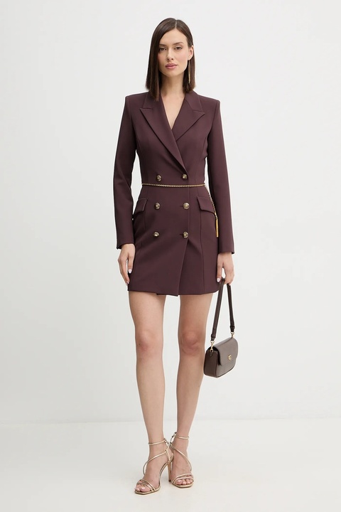 Elisabetta Franchi sukienka kolor bordowy mini prosta AB89657E2 - zdjęcie produktu nr 2