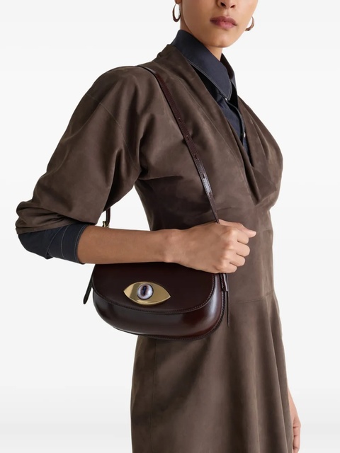 LEMAIRE Aubock eye-shaped embellishment leather shoulder bag - Brown - zdjęcie produktu nr 2