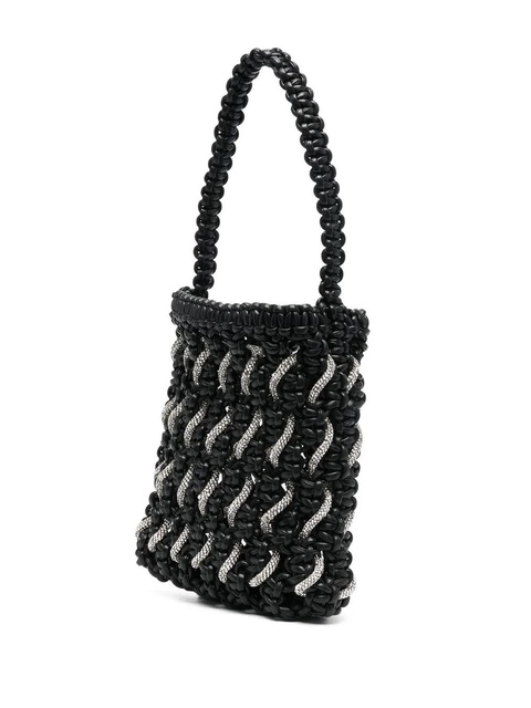 Yuzefi crystal-detail woven tote bag - Black - zdjęcie produktu nr 2