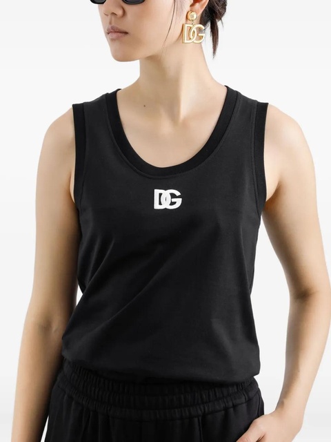 Dolce & Gabbana logo-detail cotton tank top - Black - zdjęcie produktu nr 2