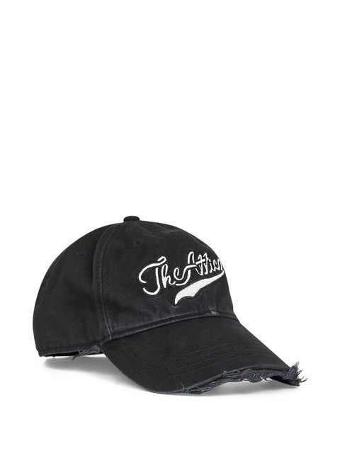 The Attico logo-embroidered frayed-edge baseball cap - Black - zdjęcie produktu nr 1