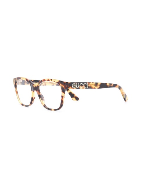 Gucci Eyewear rectangle frame glasses - Brown - zdjęcie produktu nr 2