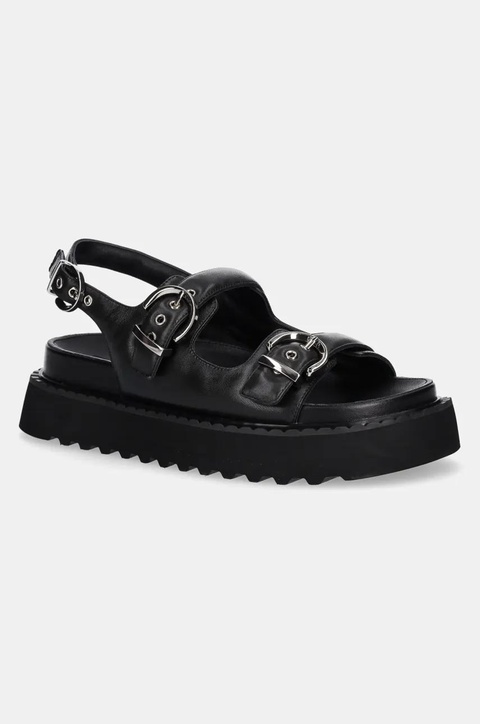 Pinko sandały skórzane Kate damskie kolor czarny na platformie SD0293 P003 Z99 - zdjęcie produktu nr 1