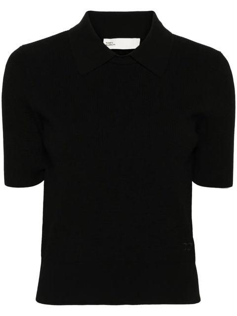 Tory Burch knitted polo top - Black - zdjęcie produktu nr 1