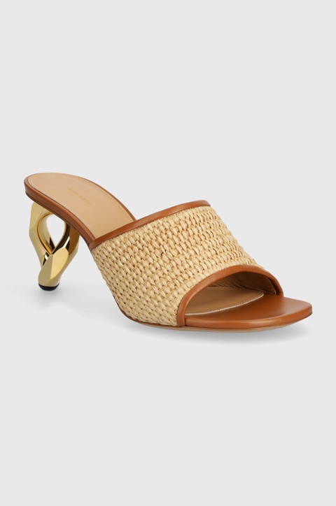JW Anderson klapki Raffia Sandal damskie kolor beżowy na słupku ANW42230A - zdjęcie produktu nr 1