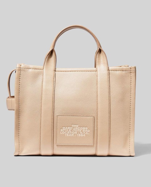 THE MARC JACOBS - Beżowa torba The Leather Small Tote - zdjęcie produktu nr 1