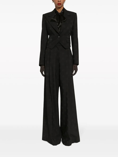 Dolce & Gabbana logo-jacquard wool palazzo pants - Black - zdjęcie produktu nr 2