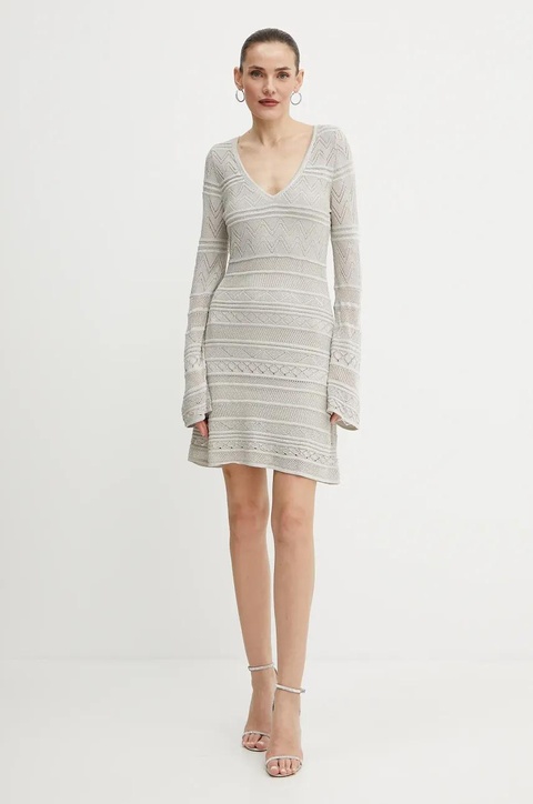Guess sukienka NELLIE kolor szary mini dopasowana W5GK48 Z3E22 - zdjęcie produktu nr 2