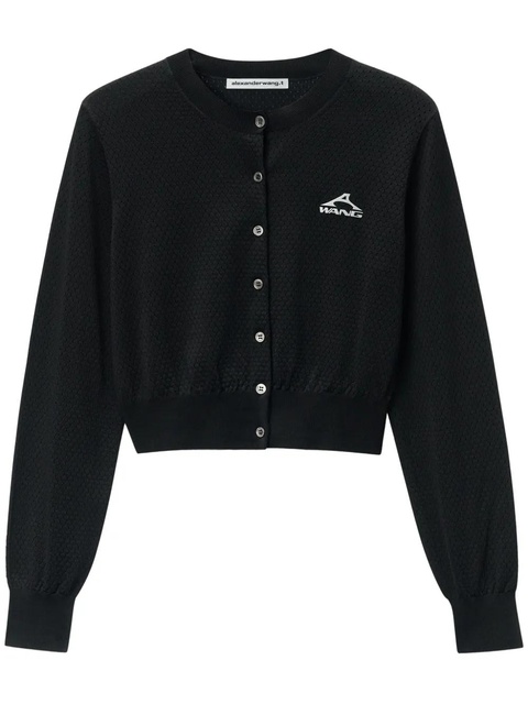 Alexander Wang logo-print cardigan - Black - zdjęcie produktu nr 1