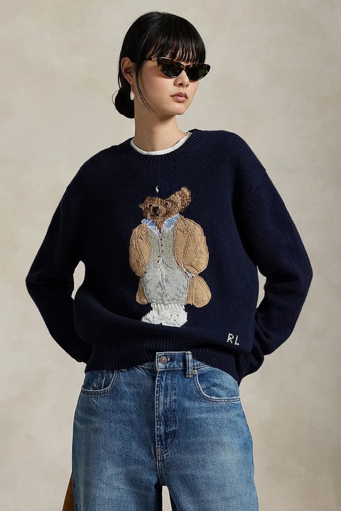 Polo Ralph Lauren sweter wełniany damski kolor granatowy 211972139 - zdjęcie produktu nr 1