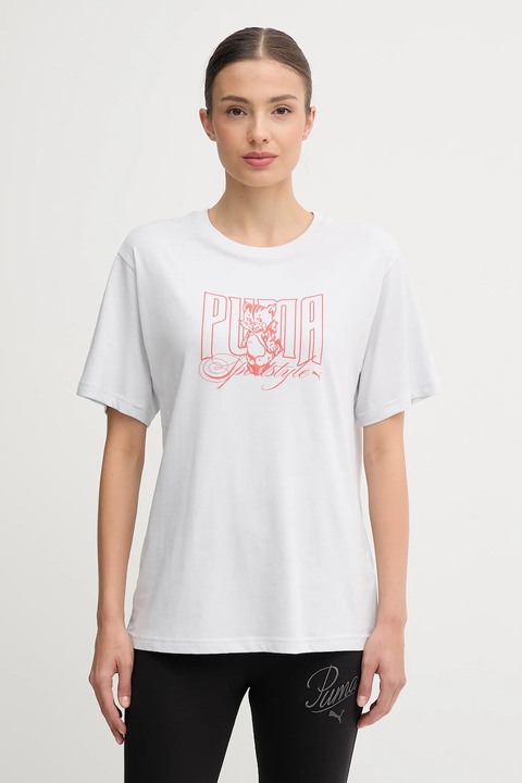 Puma t-shirt bawełniany damski kolor szary 633384 - zdjęcie produktu nr 1