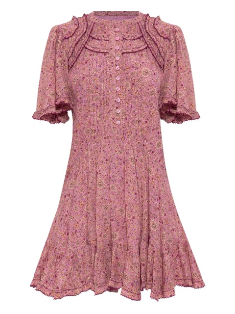MARANT ÉTOILE floral-print ruffled-details mini dress - Pink - zdjęcie produktu nr 1