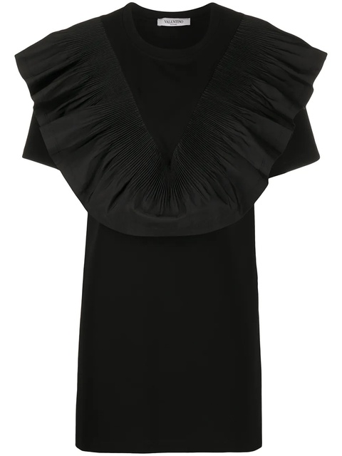 Valentino Garavani ruffle-bib elongated blouse - Black - zdjęcie produktu nr 1