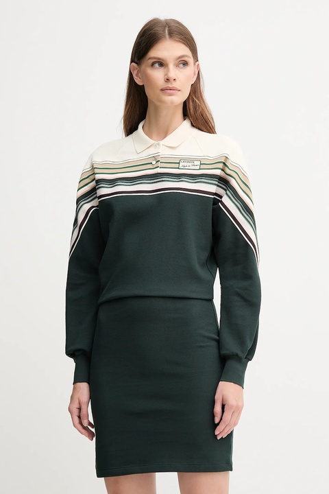 Lacoste sukienka kolor zielony mini rozkloszowana EF5408 - zdjęcie produktu nr 1