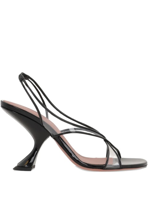 Amina Muaddi Lena 90MM patent-leather slingback sandals - Black - zdjęcie produktu nr 1