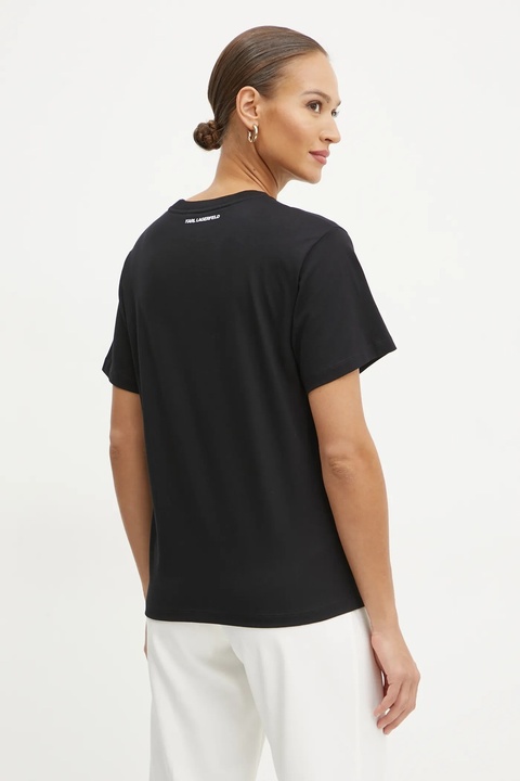 Karl Lagerfeld t-shirt bawełniany damski kolor czarny A1W17100 - zdjęcie produktu nr 1