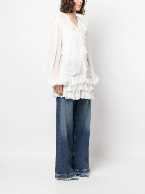 Blumarine fil coupé ruffled blouse - White - zdjęcie produktu nr 2