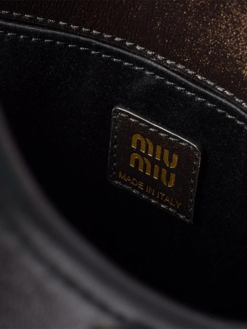 Miu Miu leather tote bag - Brown - zdjęcie produktu nr 2