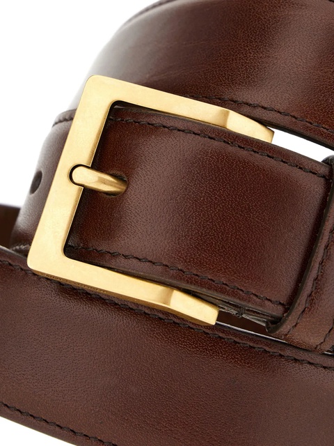 Saint Laurent leather buckle belt - Brown - zdjęcie produktu nr 1
