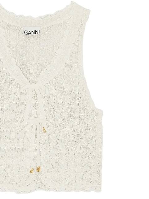 GANNI pointelle-knit vest - Neutrals - zdjęcie produktu nr 1