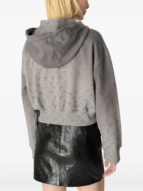 Marine Serre moon-pattern zip-up hoodie - Grey - zdjęcie produktu nr 2