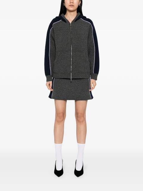 Self-Portrait ribbed knit mini skirt - Grey - zdjęcie produktu nr 2