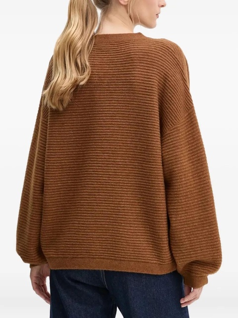 American Vintage ribbed balloon-sleeve sweater - Brown - zdjęcie produktu nr 1