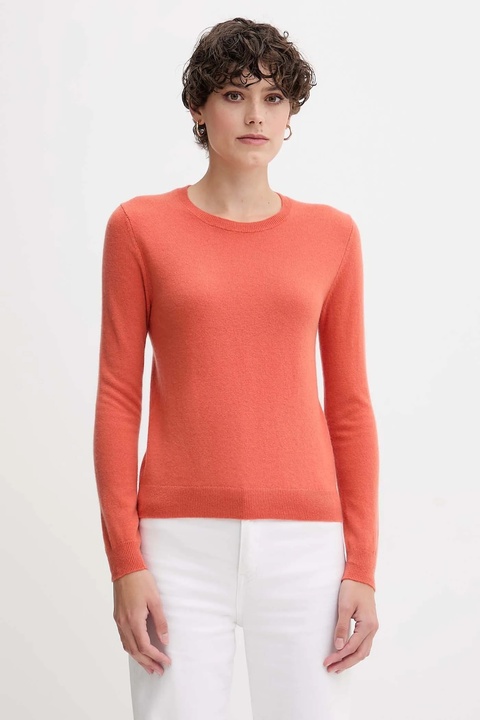 United Colors of Benetton sweter wełniany damski kolor pomarańczowy lekki 1002D1K01 - zdjęcie produktu nr 1