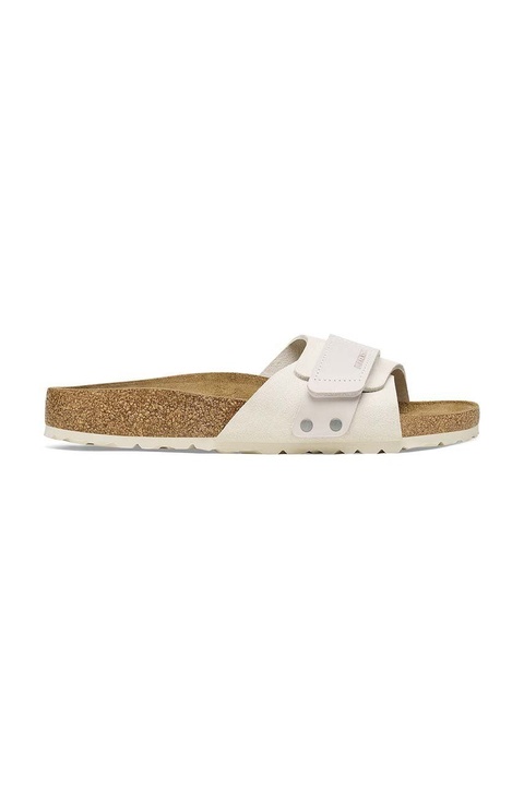 Birkenstock klapki zamszowe Oita damskie kolor szary 1024226 - zdjęcie produktu nr 1