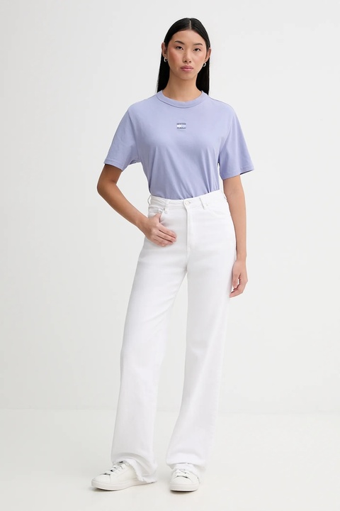 Tommy Jeans t-shirt bawełniany damski kolor fioletowy DW0DW22202 - zdjęcie produktu nr 2