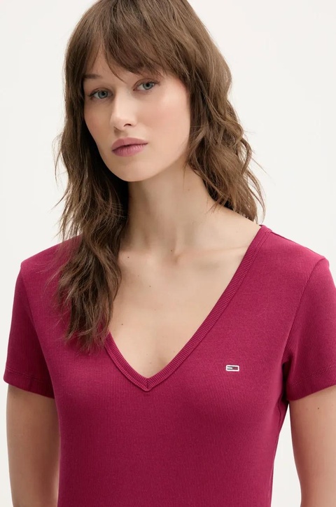 Tommy Jeans t-shirt damski kolor różowy DW0DW17385 - zdjęcie produktu nr 2