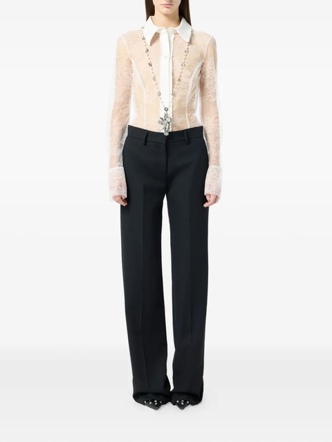 Blumarine lace-panelled shirt - White - zdjęcie produktu nr 2