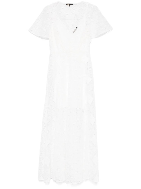 Maje floral-lace maxi dress - White - zdjęcie produktu nr 1