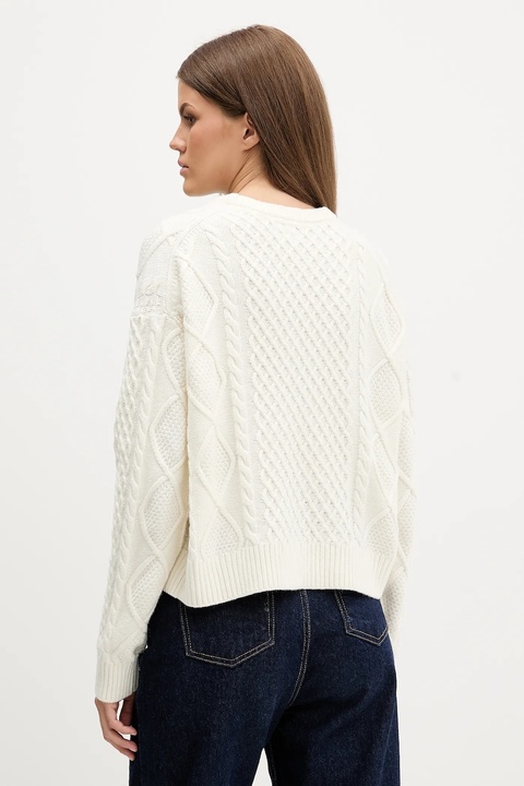 Guess Jeans sweter z dodatkiem wełny damski kolor beżowy lekki W5BR09 Z0561 - zdjęcie produktu nr 2