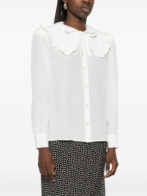 Alessandra Rich Peter Pan-collar silk blouse - White - zdjęcie produktu nr 2