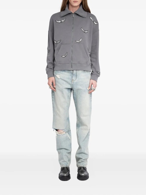 Zadig&Voltaire Milly embellished zip sweatshirt - Grey - zdjęcie produktu nr 1