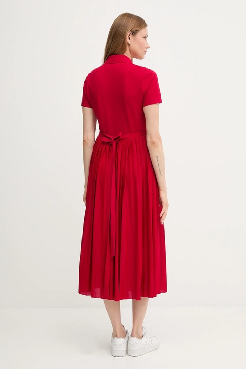 Tommy Hilfiger sukienka kolor czerwony maxi rozkloszowana WW0WW45733 - zdjęcie produktu nr 2