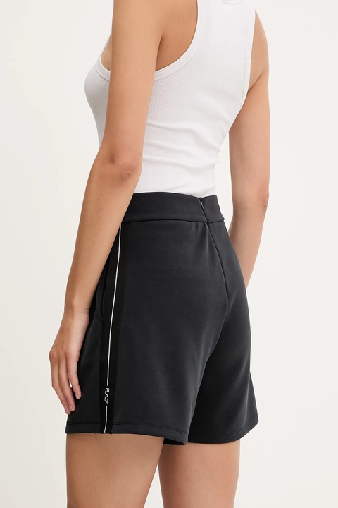 EA7 Emporio Armani szorty damskie kolor granatowy z aplikacją high waist AF12643.7W000176 - zdjęcie produktu nr 2