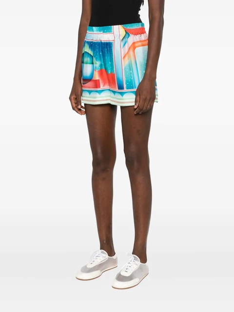 Casablanca Galaxy Court silk shorts - Blue - zdjęcie produktu nr 2