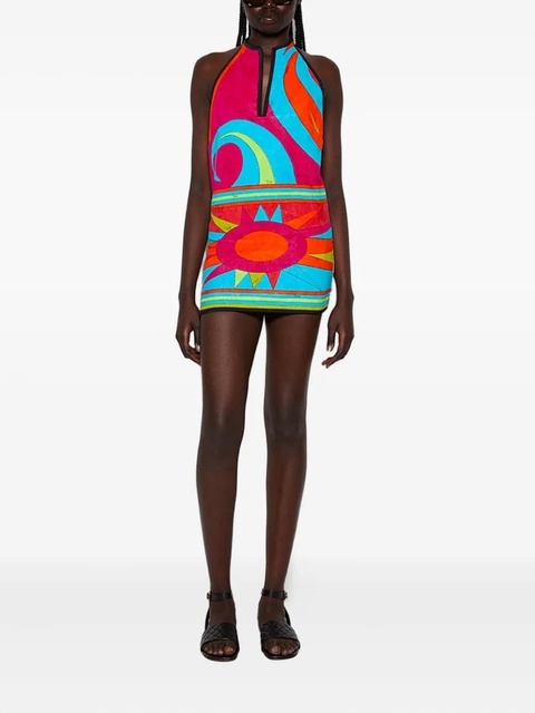 PUCCI printed halterneck mini dress - Blue - zdjęcie produktu nr 2