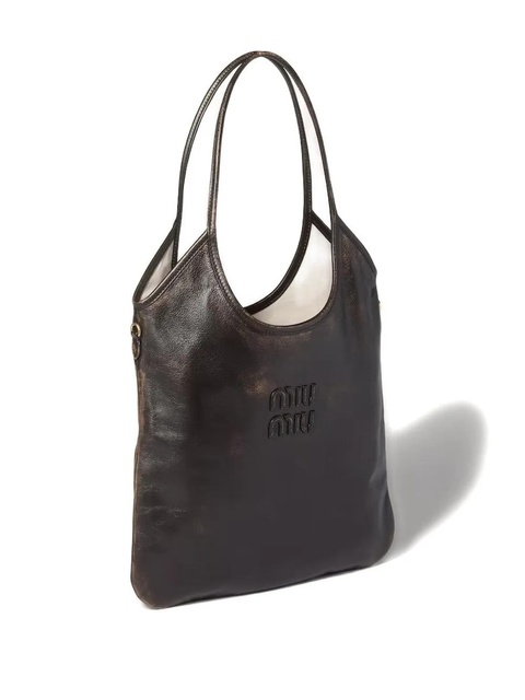 Miu Miu regular Ivy embossed-logo tote bag - Brown - zdjęcie produktu nr 2