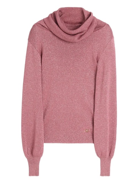 Valentino Garavani cowl-neck glittery sweater - Pink - zdjęcie produktu nr 1