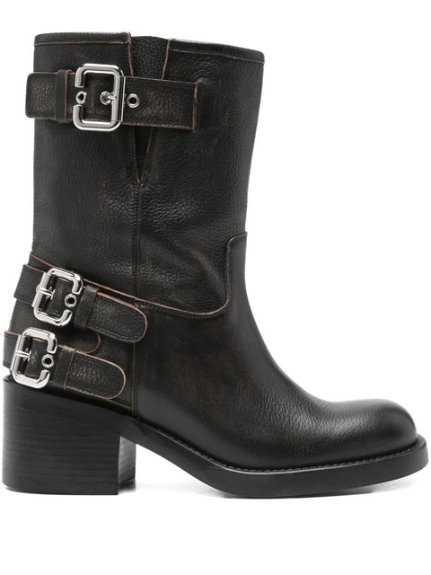 Chloé 60mm leather biker boots - Black - zdjęcie produktu nr 1