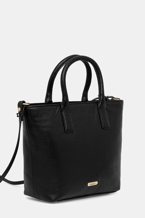 Barbour torebka skórzana kolor czarny LBA0489 - zdjęcie produktu nr 1
