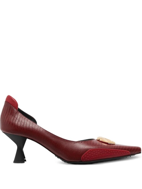 Marine Serre 60mm lizard-skin effect pumps - Red - zdjęcie produktu nr 1