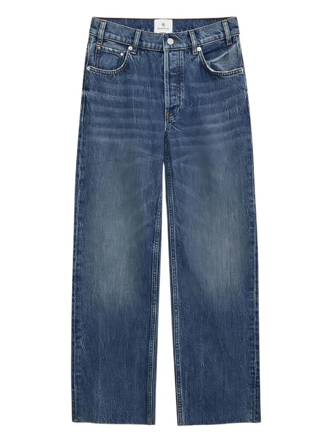 ANINE BING Gavin button frayed jeans - Blue - zdjęcie produktu nr 1