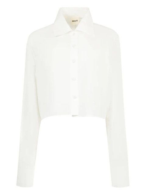 KHAITE crop cotton shirt - White - zdjęcie produktu nr 1