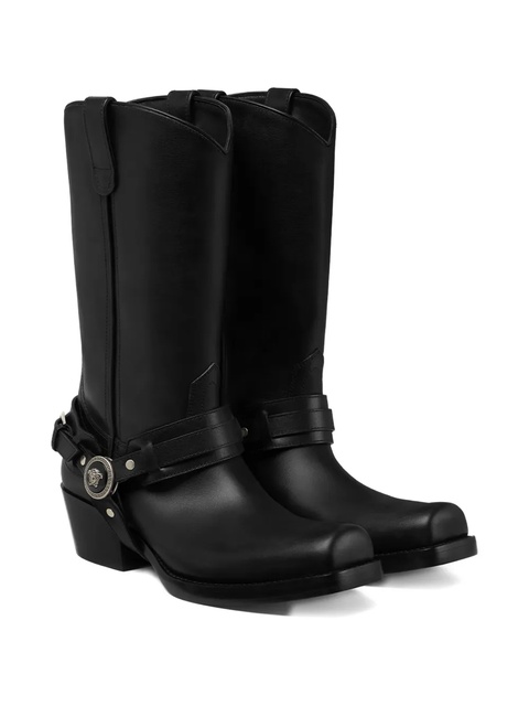 Versace leather cowboy boots - Black - zdjęcie produktu nr 1