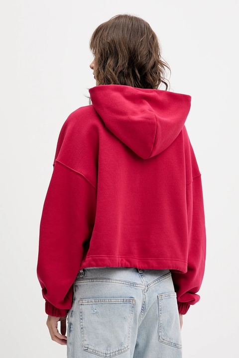 Tommy Jeans bluza bawełniana damska kolor różowy z kapturem z nadrukiem DW0DW21607 - zdjęcie produktu nr 2