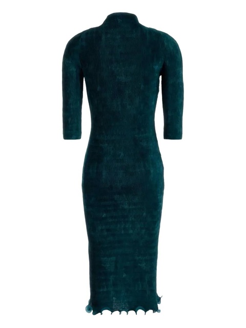 FENDI plissé ruffled-hem midi dress - Green - zdjęcie produktu nr 2